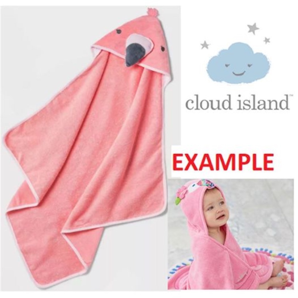 Infant Hooded Towel - Flamingo - 30"x30